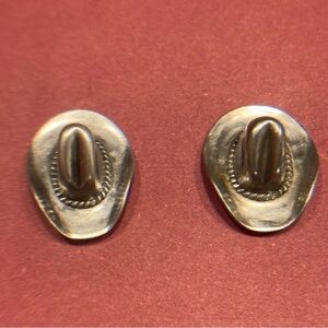Cowgirl Hat Sterling Silver Earrings